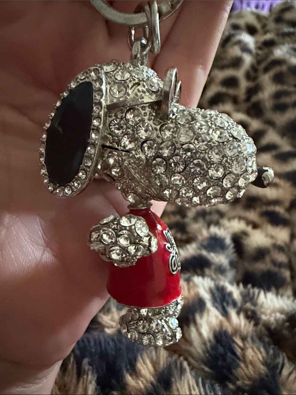 Snoopy Joe Cool Pave Chrystal key chain